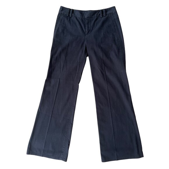 Armani Exchange Women’s Black Wide Leg Dress Pants Size 12 Cotton Work Office - Picture 1 of 12
